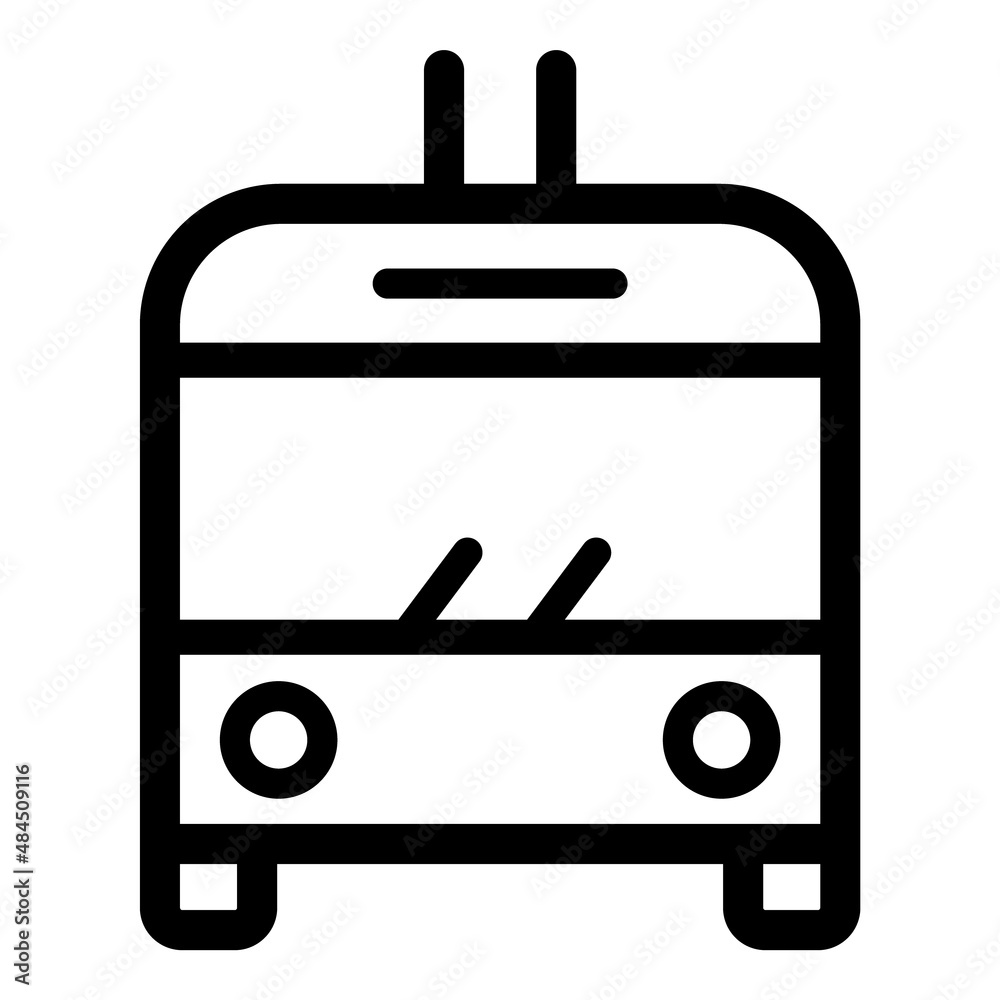 Trolleybus Flat Icon Isolated On White Background Trolleybus Flat Icon Isolated On White Background