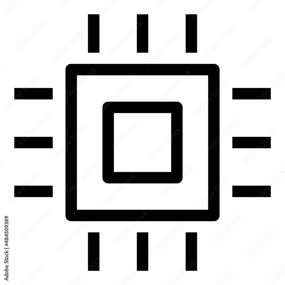 Microchip Flat Icon Isolated On White Background Microchip Flat Icon Isolated On White Background