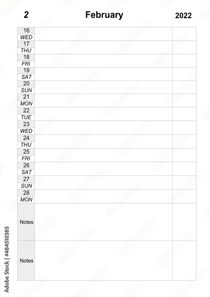 Calendar planner for April 2022. Business plan. Empty cells of planner Calendar planner for April 2022. Business plan. Empty cells of planner
