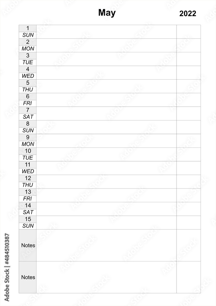 Calendar planner for may 2022. Schedule for month. work organizer Calendar planner for may 2022. Schedule for month. work organizer