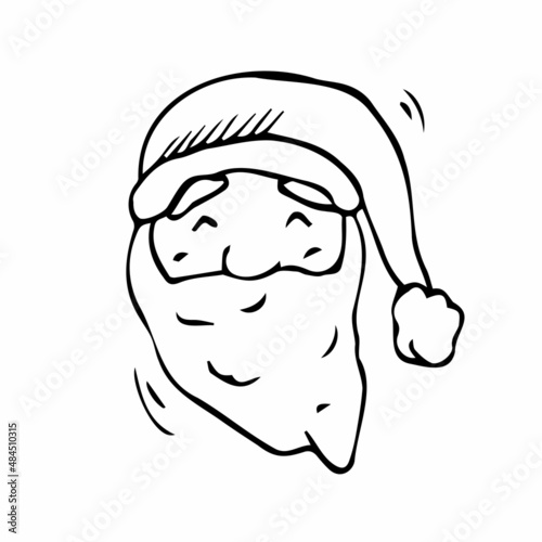 Santa Claus Doodle, a hand drawn vector doodle illustration of a cute Santa Claus face.