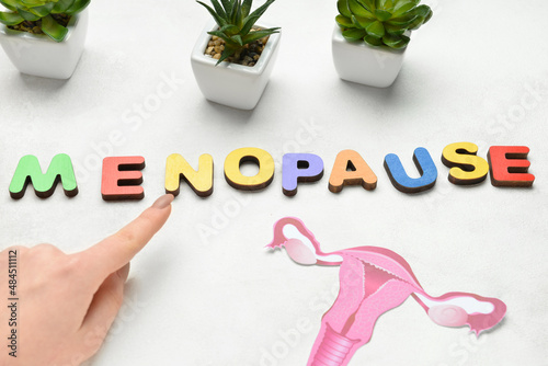 Menopause word with female ...