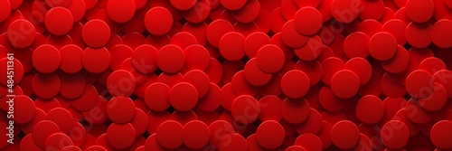 Abstract background of red geometric shapes. 3D visualization