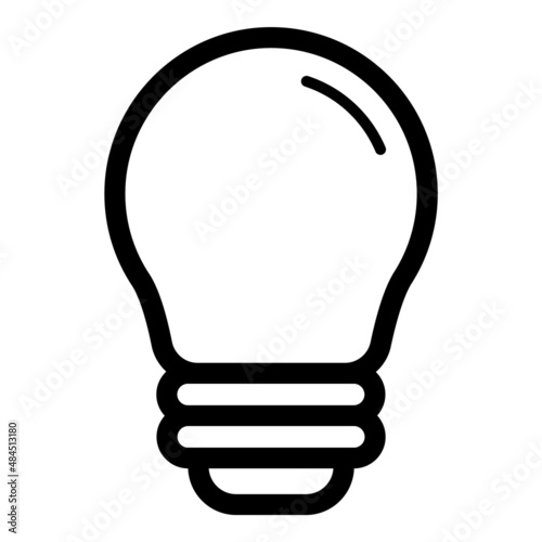 Lightbulb Flat Icon Isolated On White Background