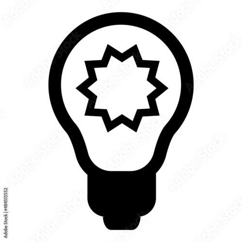 Broken Lightbulb Flat Icon Isolated On White Background