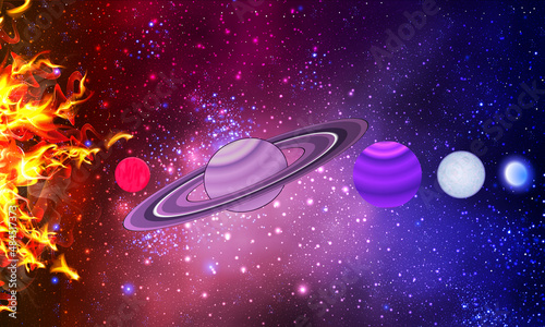 International day of astrology sun and planets, vector art illustration.