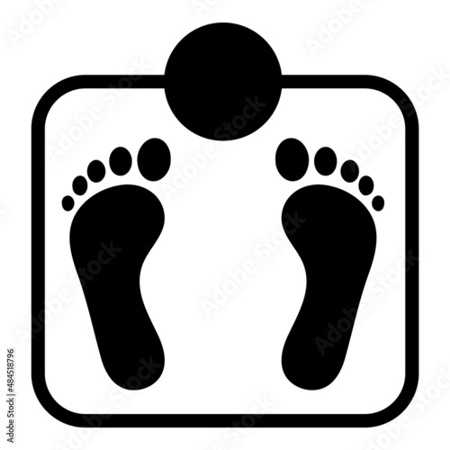 Body Scales Flat Icon Isolated On White Background