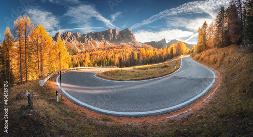 Winding road in mountains a...