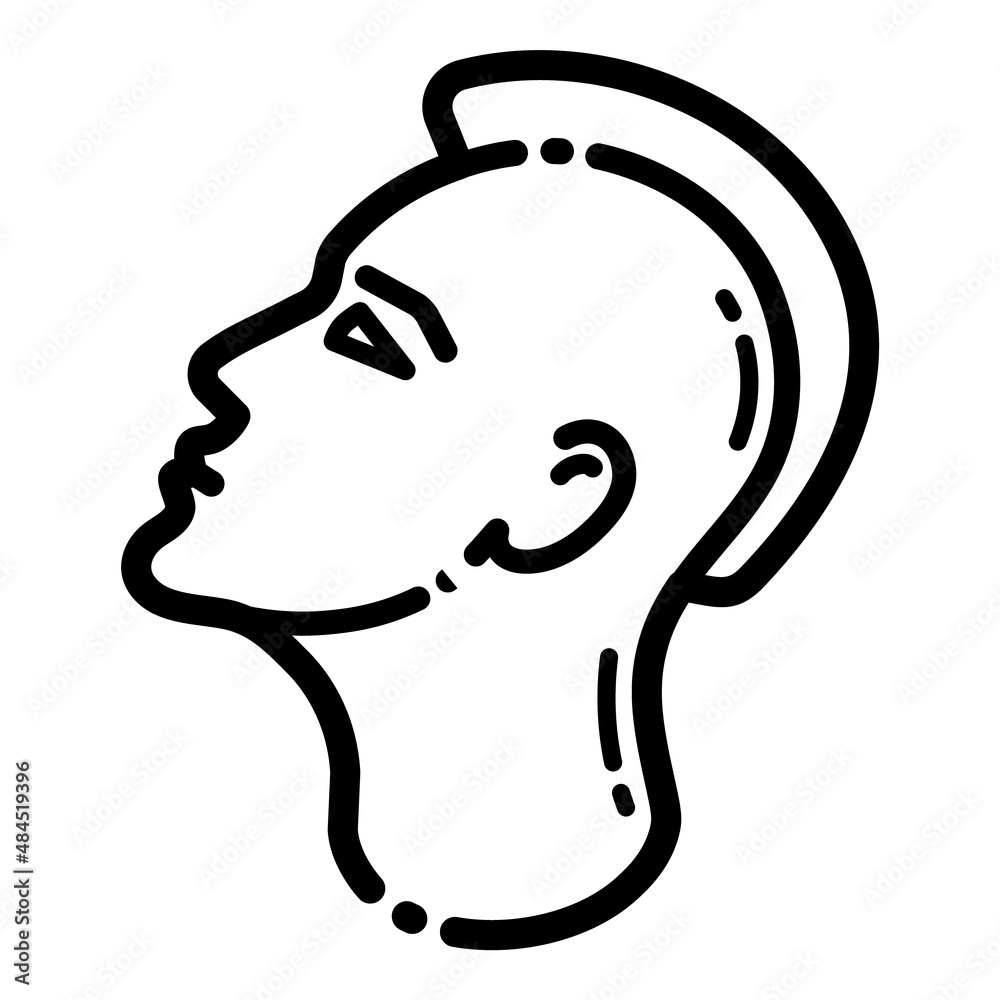 Punk Man Head Flat Icon Isolated On White Background Punk Man Head Flat Icon Isolated On White Background