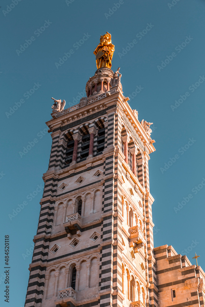 Basilica of Notre-Dame de la Garde or la Bonne Mère in Marseille, France