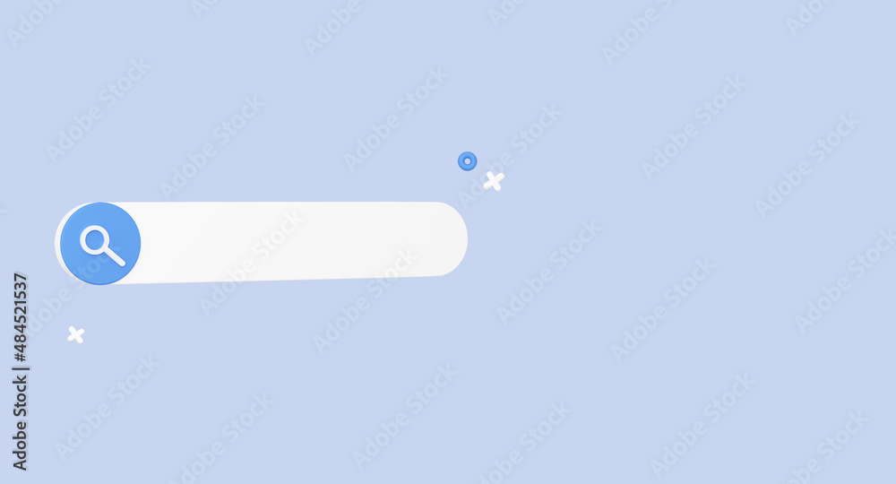 Search bar design element with empty copy space banner template. Minimalist blank web search. Search address and navigation bar. 3D Rendering Search bar design element with empty copy space banner template. Minimalist blank web search. Search address and navigation bar. 3D Rendering
