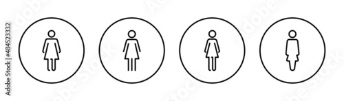 Female icons set. woman sign and symbol