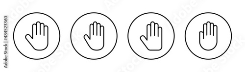 Hand icons set. hand sign and symbol. palm