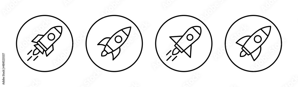 Rocket icons set. Startup sign and symbol. rocket launcher icon Rocket icons set. Startup sign and symbol. rocket launcher icon