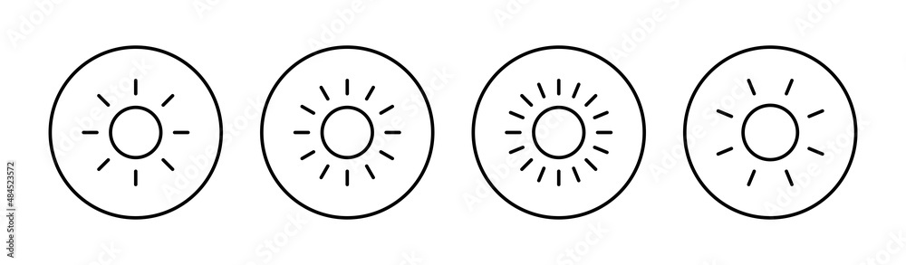 Sun icons set. Brightness sign and symbol Sun icons set. Brightness sign and symbol