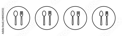 spoon and fork icons set. spoon  fork and knife icon vector. restaurant sign and symbol