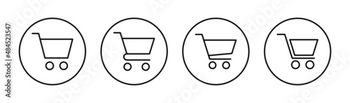 Shopping icons set. Shopping cart sign and symbol. Trolley icon