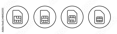 Sim card icons set. dual sim card sign and symbol