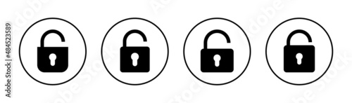 Unlock icons set. Unlock sign and symbol. unlocked padlock icon