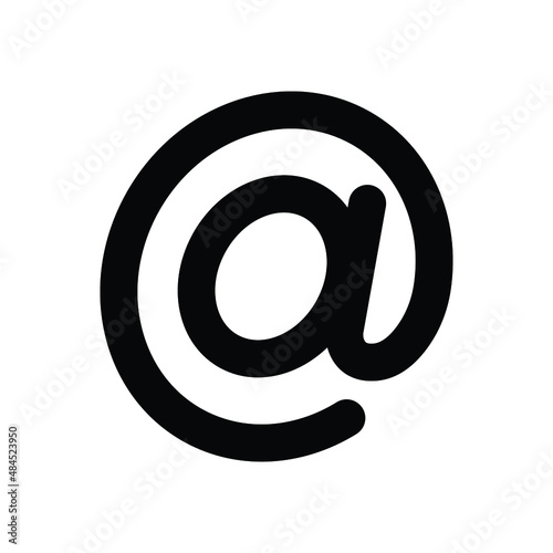Arroba sign icon. Contact  email  address symbol. Flat design vector illustration isolated on white background. EPS 10