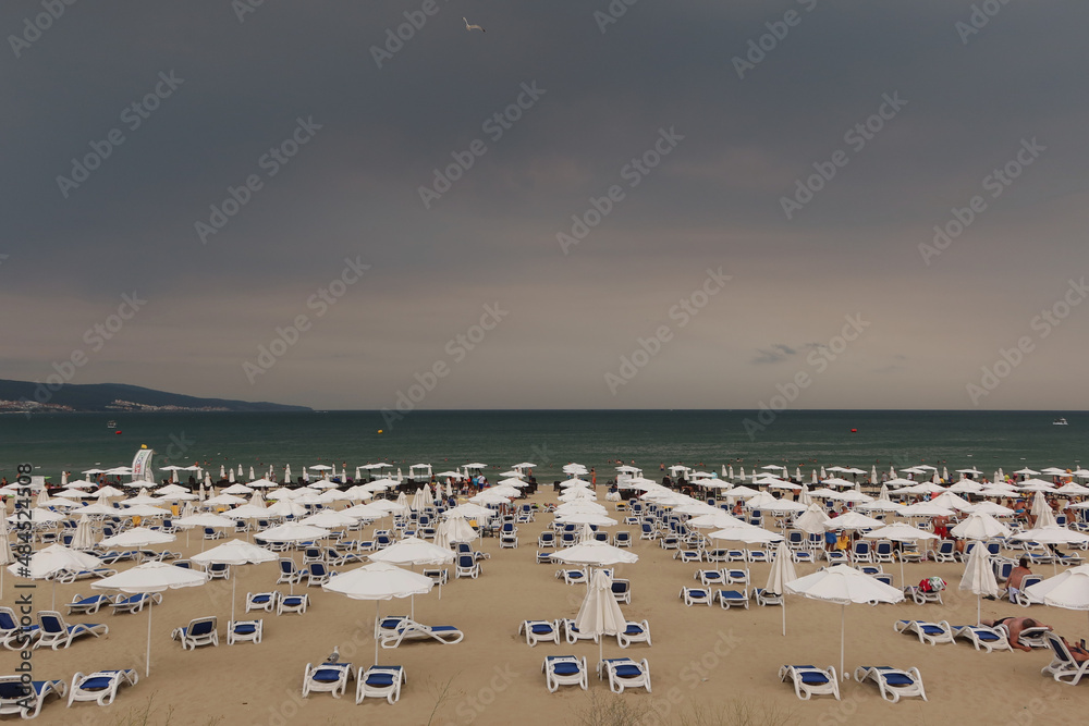 Sunny Beach, Bulgaria. Sunny beach resort before the storm. Bad weather sunny holidays Sunny Beach, Bulgaria. Sunny beach resort before the storm. Bad weather sunny holidays