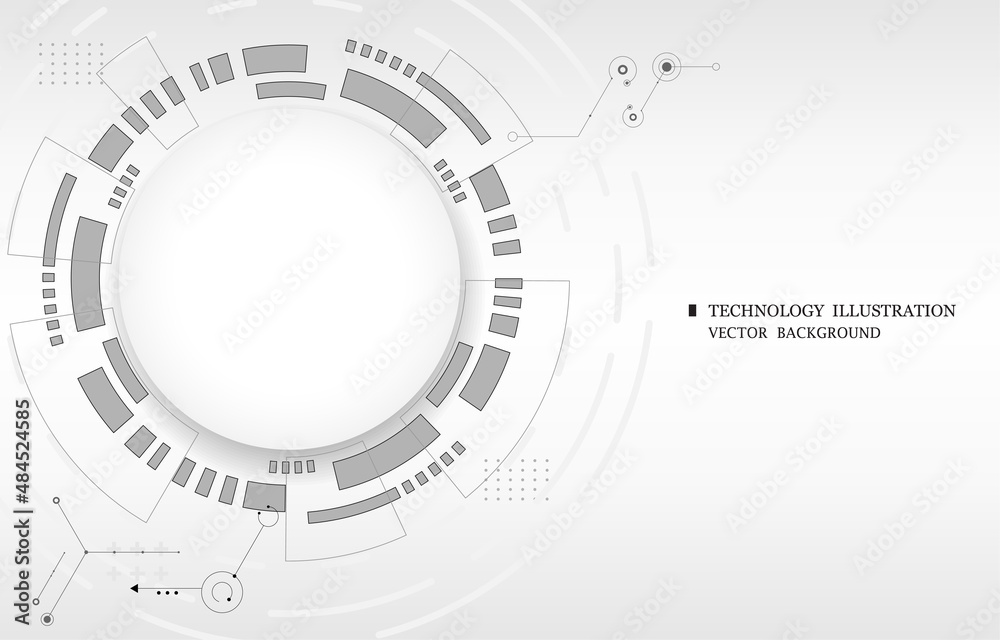 Abstract vector computer technology display white background