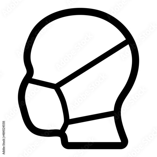 Head In Mask Flat Icon Isolated On White Background