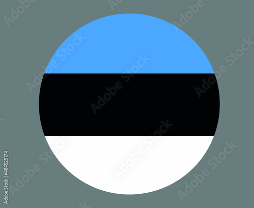 Estonia Flag National Europe Emblem Icon Vector Illustration Abstract Design Element
