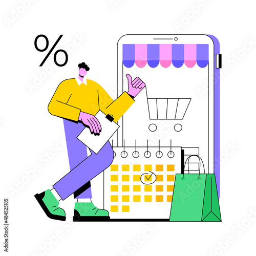 Deferment of payment abstract concept vector illustration. Net payment terms, buy now pay later, student loan dept, financial hardship, qualify for deferment, credit score range abstract metaphor.