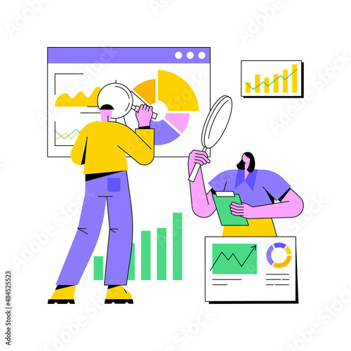 Competitive analysis abstract concept vector illustration. Marketing competitor research, competitive project, market analysis, product release, independent business consultant abstract metaphor.