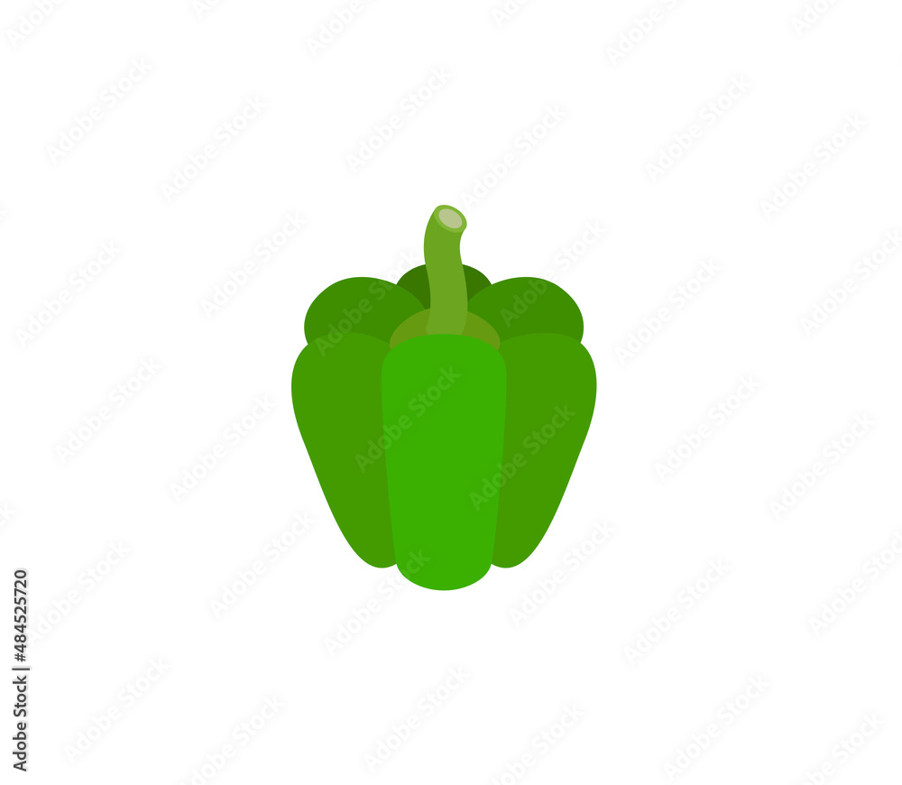 Green Bell Pepper vector isolated icon. Emoji illustration. Bell pepper ...