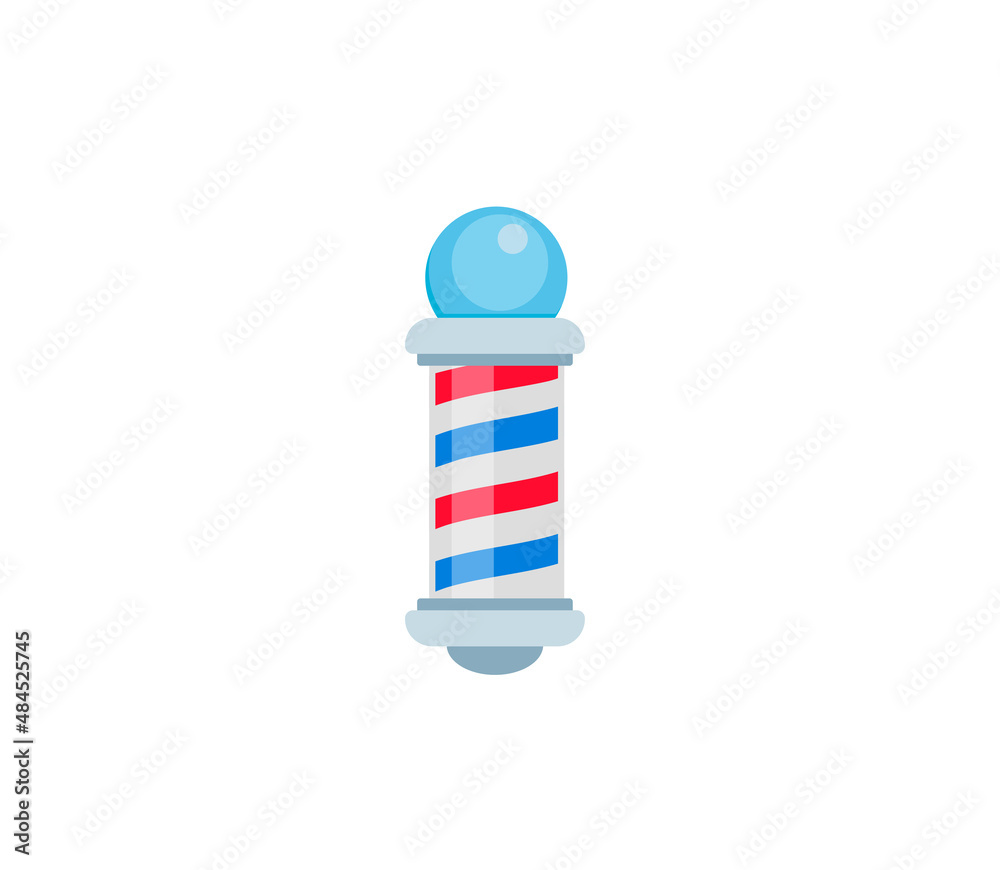 Barbers Pole vector isolated icon. Emoji illustration. Barber shop Pole vector emoticon Stock
