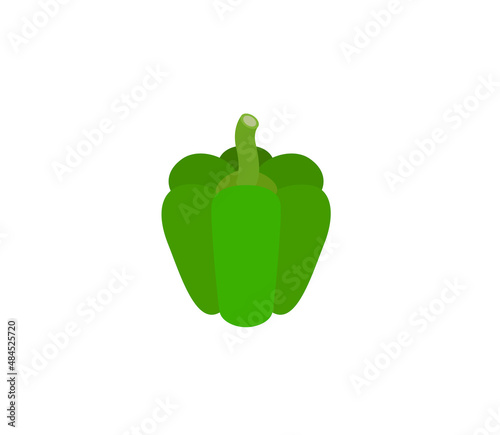 Green Bell Pepper vector isolated icon. Emoji illustration. Bell pepper vector emoticon