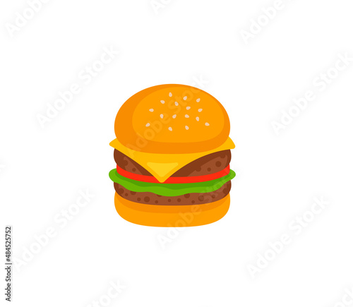 Burger vector isolated icon. Emoji illustration. Burger vector emoticon