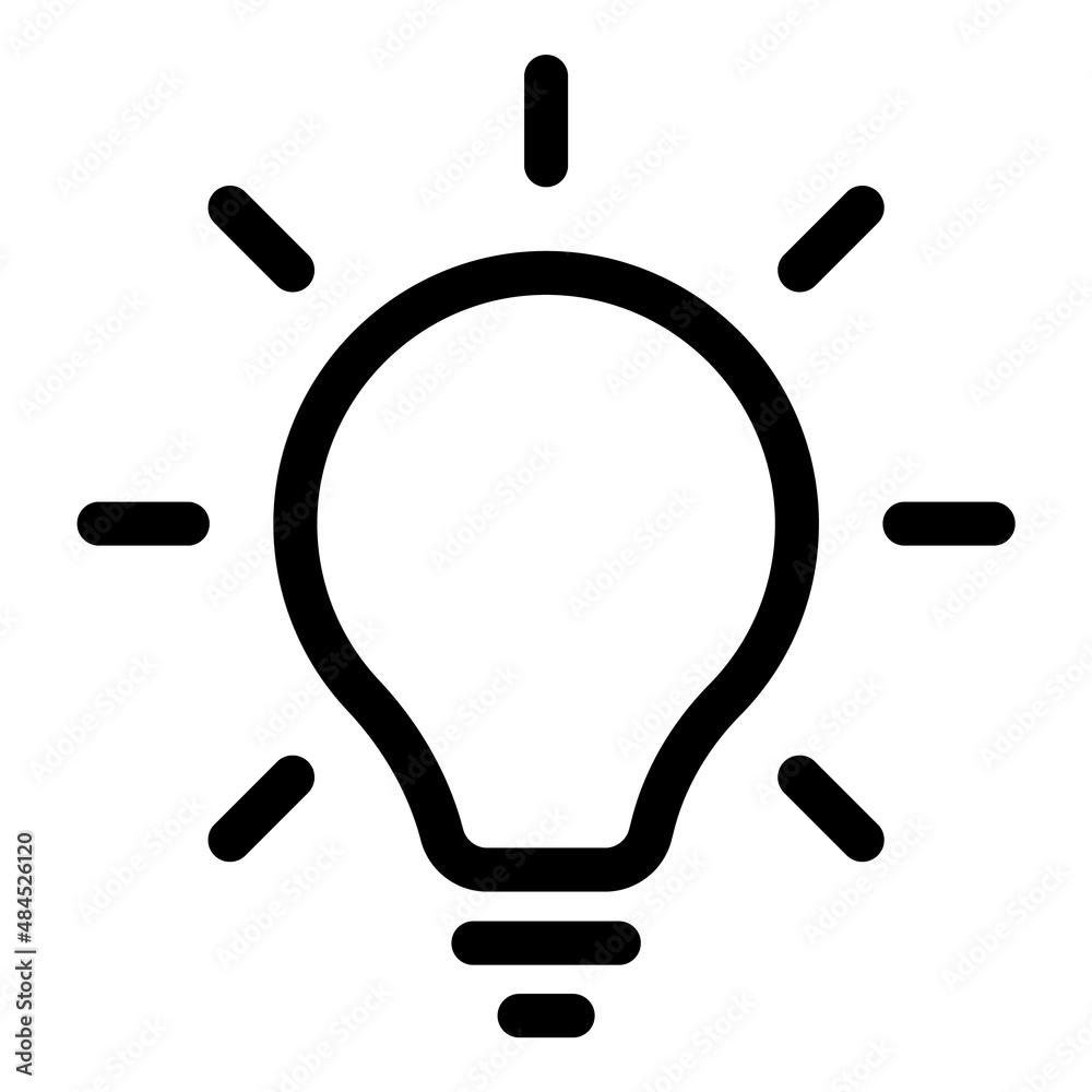 Lightbulb Flat Icon Isolated On White Background Lightbulb Flat Icon Isolated On White Background