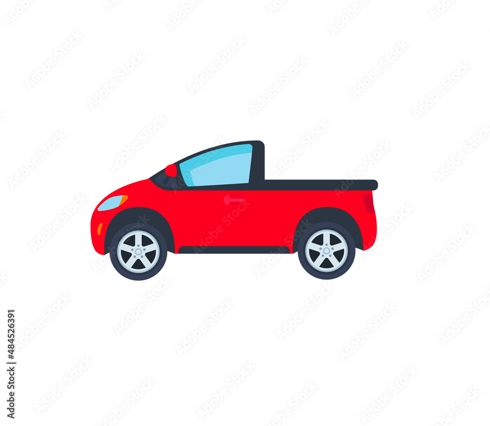 Pickup car vector isolated icon. Emoji illustration. Pick up vehicle vector emoticon