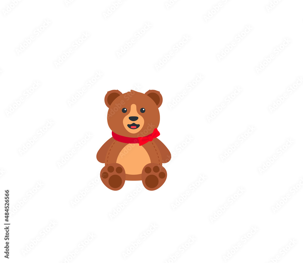 Obraz premium Teddy bear vector isolated icon. Emoji illustration. Teddy bear vector emoticon