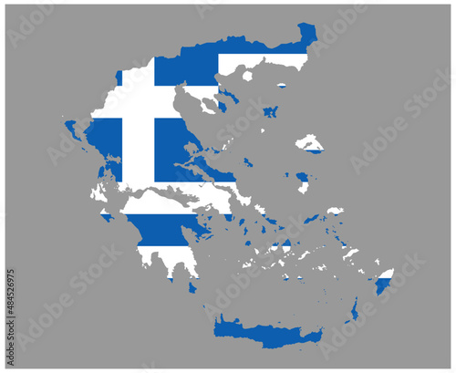 Greece Flag National Europe Emblem Map Icon Vector Illustration Abstract Design Element