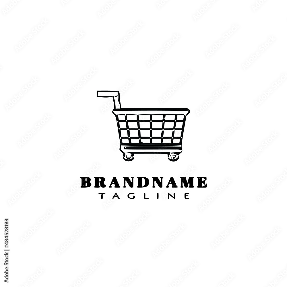 shopping cart cartoon logo icon design template black isolated vector shopping cart cartoon logo icon design template black isolated vector