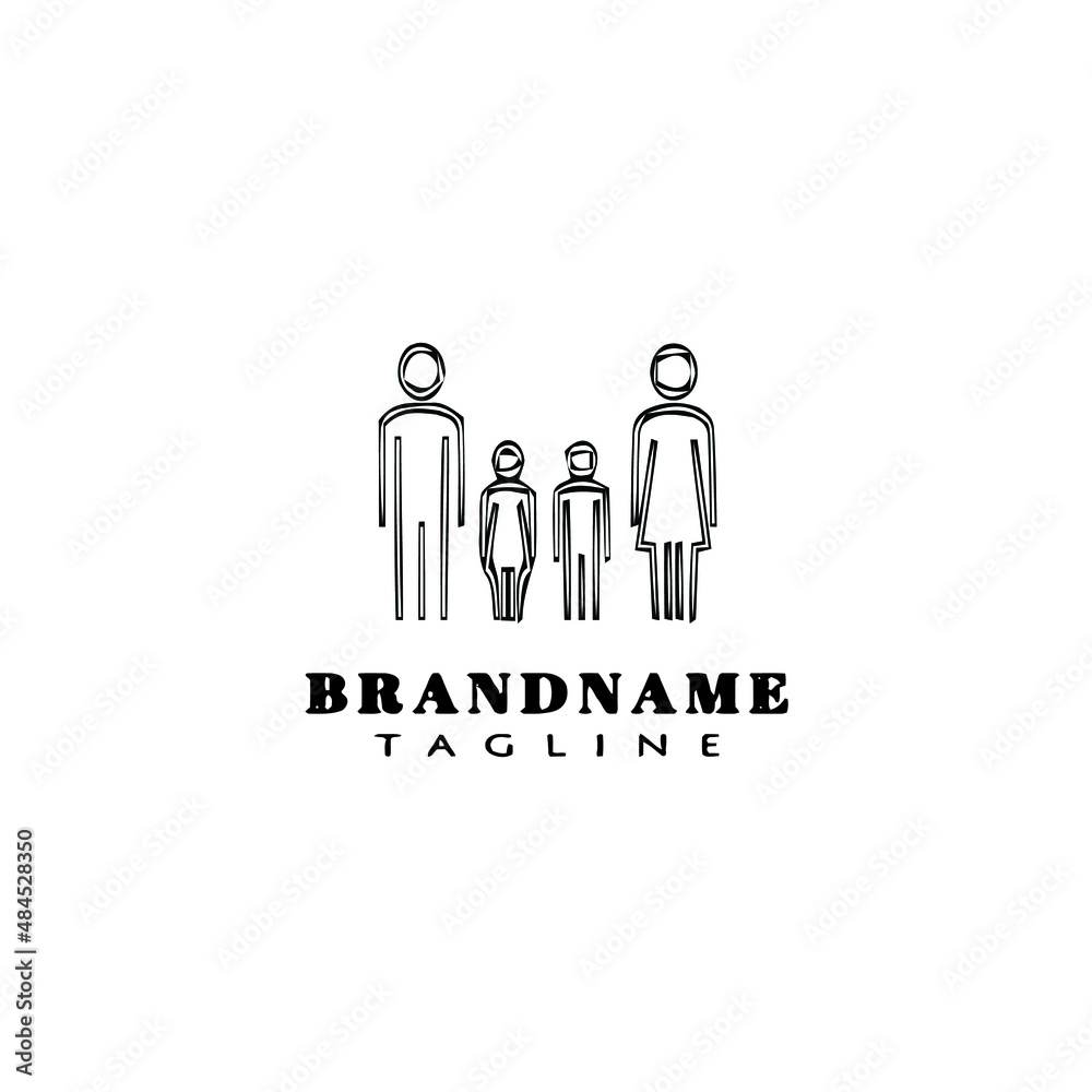 family logo cartoon icon design template black isolated vector illustration