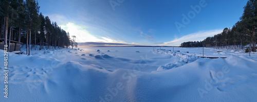 snow-covered Lake Onega in winter