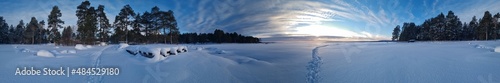 snow-covered Lake Onega in winter