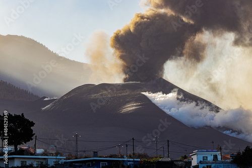 View of eruption of Cumbre Vieja Volcano. La Palma, Canary Islands, Spain. November, 2021
