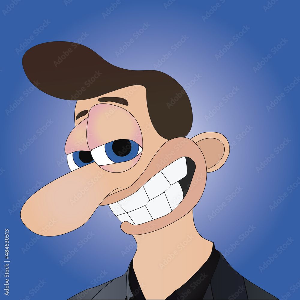 Portrait avatar profile of a happy smiling cartoon man with a big nose  Stock Vector | Adobe Stock