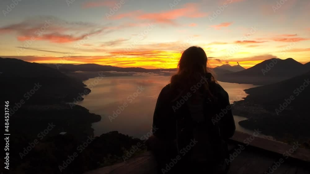 enjoying the sunrise from La Rostra Maya, Lake Atitlan, Guatemala enjoying the sunrise from La Rostra Maya, Lake Atitlan, Guatemala