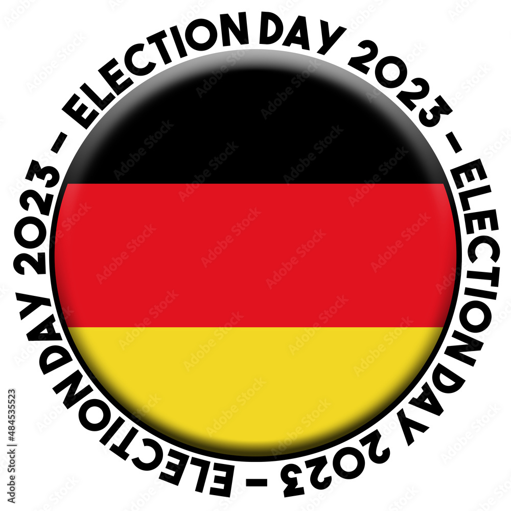 Germany Election Day 2023 Circular Flag Concept - 3D Illustration Germany Election Day 2023 Circular Flag Concept - 3D Illustration