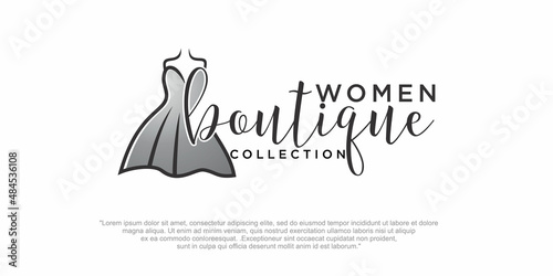 Woman dress vector Fashion logo