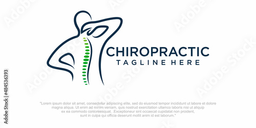 Chiropractic logo design. Spine logo template. Spinal icon. Backbone icon related to Physio therapy