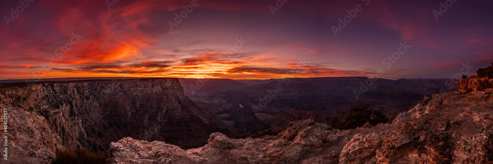 Dramatic Panorama of Sunset from Lipan Point