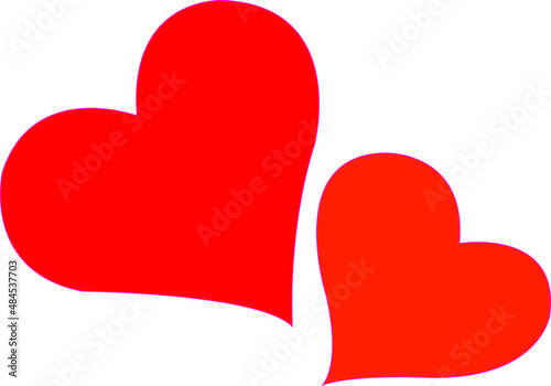 red heart on white